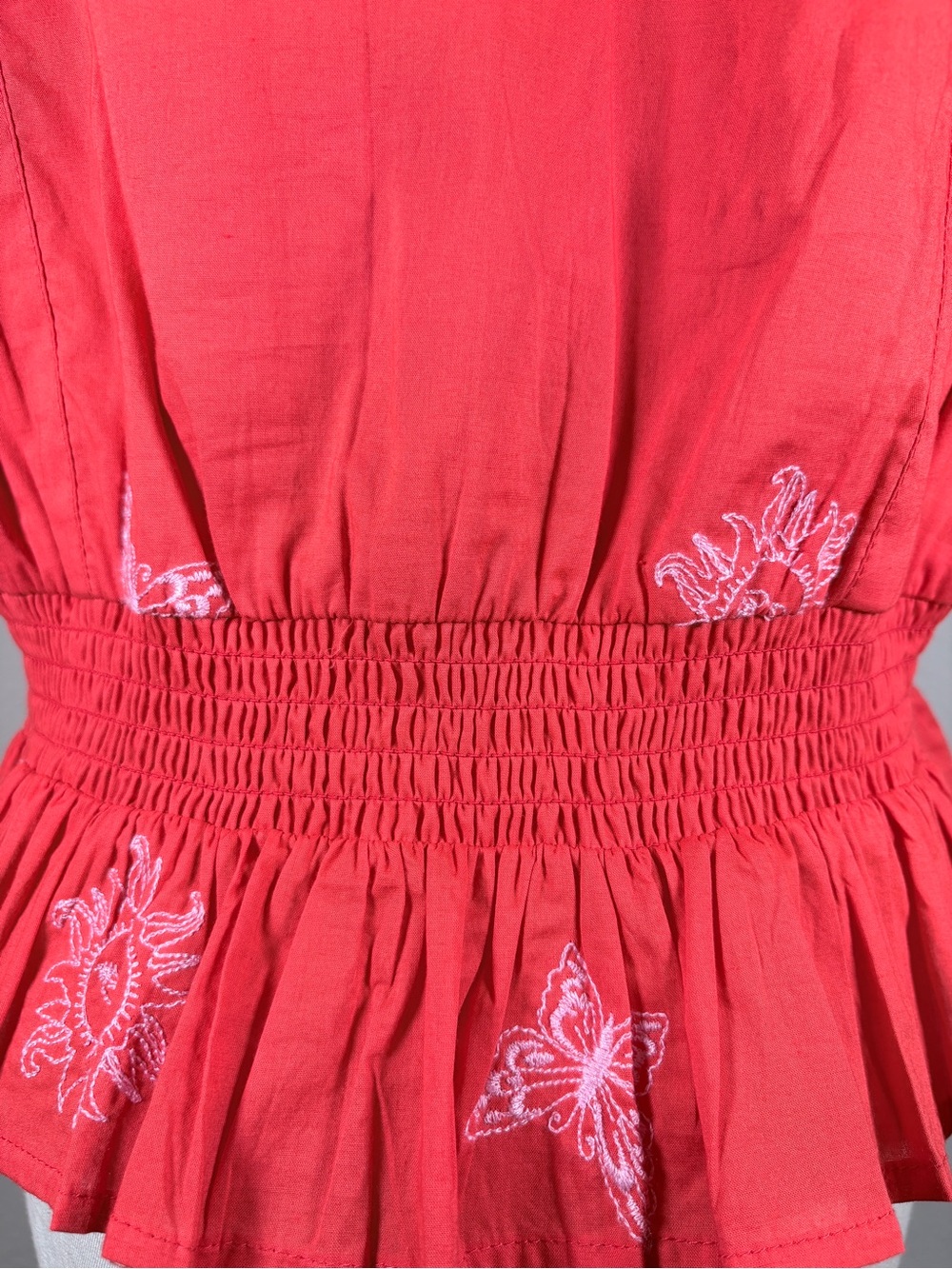 NWT Ciebon Allisa Embroidered Cotton Peplum Top Size Large - Picture 8 of 13